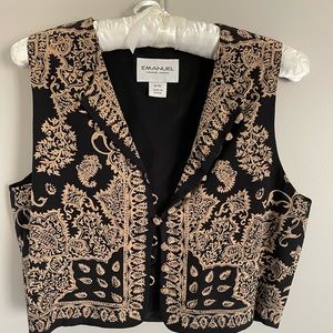 Black and gold 100% silk Emanuel Ungaro vest size 6